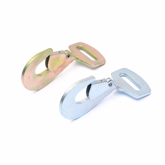 Crochet plat torsadé en zinc jaune Mousqueton torsadé